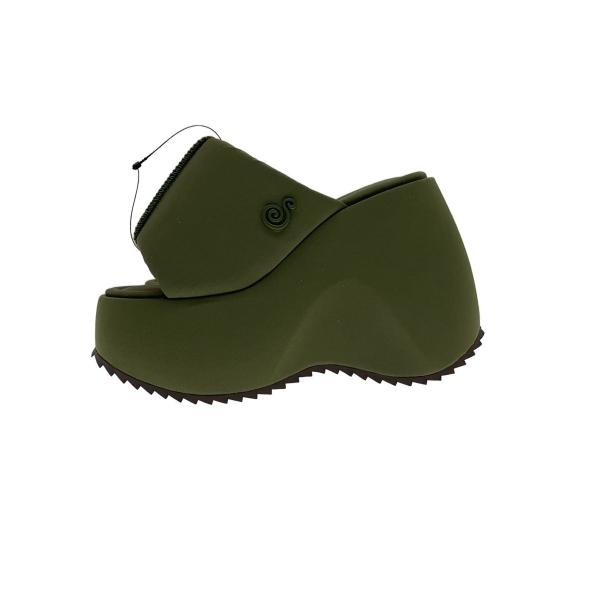 YELLO◇TOKYO BLACK PLATFORM SLIDERS/サンダル/2L/GRN// : セカンド