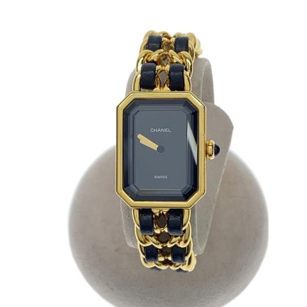 ⭐️早期購入割あり⭐️CHANEL アナログ腕時計 ブラック CHANEL◇プルミエール/クォーツ腕時計/アナログ/ブラック/ゴールド