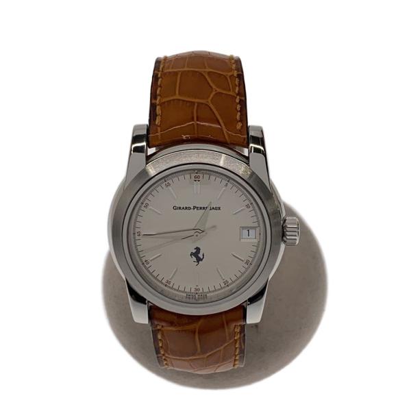 GIRARD PERREGAUX◇自動巻腕時計/Ferrari/SLV/BRW/202511WOH済