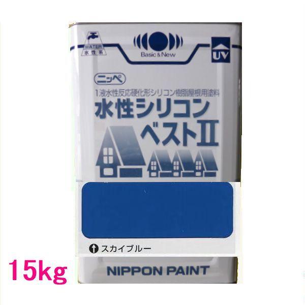日本ペイント　水性シリコンベスト2　　色：スカイブルー　15kg（一斗缶サイズ）