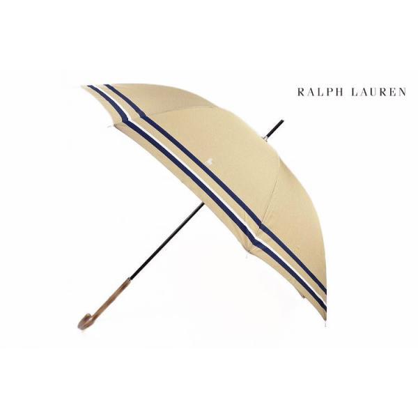 売り値価格: ラルフローレン 雨傘 長傘 レディース ジャンプ ブランド Ralph Lauren ボーダー ベージュ 60cm 女性 婦人 かわいい  おしゃれ 母の日 ギフト ポロ・ラルフローレン（4522408422834） - サープラ