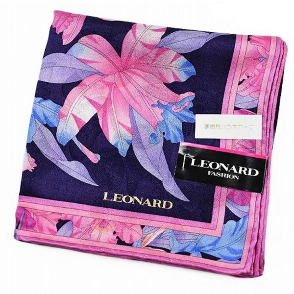 LEONARD（レオナール） 大判 ハンカチ レディース 1枚 ブランド シルク