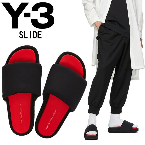 ワイスリー Y-3 サンダル スライドサンダル Y-3 SLIDE ブラック レッド 