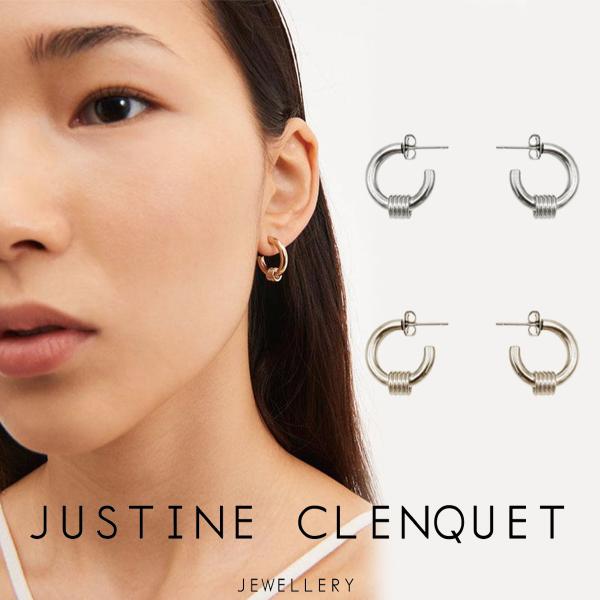 ジュスティーヌクランケ Justine Clenquet Carrie palladium earrings 