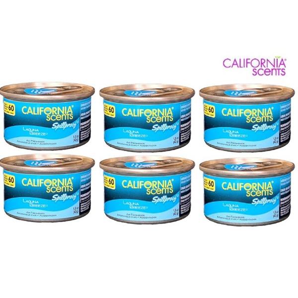 CALIFORNIA SCENTS カリフォルニア・センツ Organic Air Freshener Laguna Breeze ラグナ・ブリーズ 6缶+香りの強さが調整できる純正リッド1枚付き