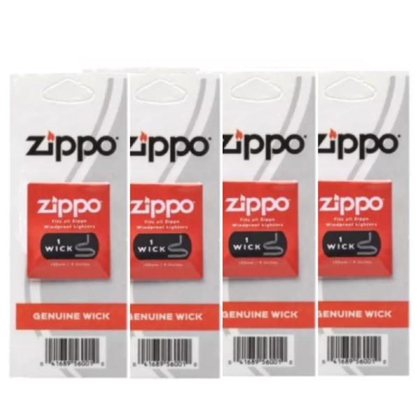品名：ZIPPO Genuine Wick ウィック 替え芯　4パック品番：172062RUPC：041689560010内容量：1本（約10ｃｍ）