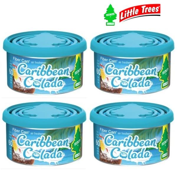 Little Trees ファイバー・カン カリビアン・コラーダ USDM 芳香剤 4缶セット 送料無料！（北海道・東北・沖縄は送料別途）
