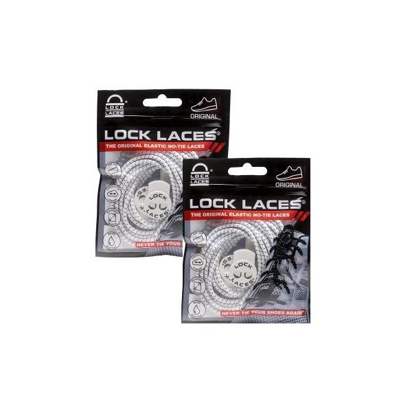 Lock Laces ロックレース 靴紐 結ばない 靴ひも くつひも ホワイト 2パックセット