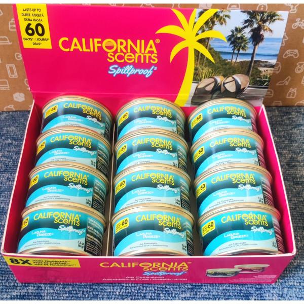 CALIFORNIA SCENTS カリフォルニア・センツ Organic Air Freshener Laguna Breeze ラグナ・ブリーズ 12缶+純正リッド1枚付き