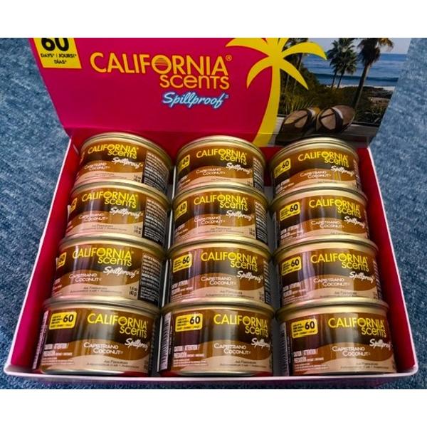 CALIFORNIA SCENTS カリフォルニア・センツ Organic Air Freshener Capistrano Coconut ココナッツ12缶+純正リッド1枚付き