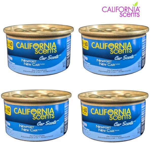 CALIFORNIA SCENTS カリフォルニア・センツ Organic Air Freshener NEW PORT CAR ニューポートニューカー4缶セット 純正リッド1枚付き