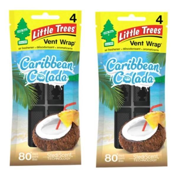 Little Trees リトルツリー エアフレッシュナー ヴェント・ラップ　カリビアン・コラーダ 2パックセット
