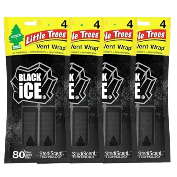 Little Trees リトルツリー エアフレッシュナー ブラックアイス ヴェント・ラップ USDM 4パック