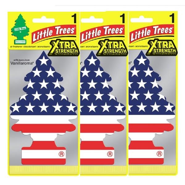 【BIG SIZE】Little Trees リトルツリー エアフレッシュナー エクストラストレングス BIGサイズ スターズ＆ストライプス 3枚セットUSDM