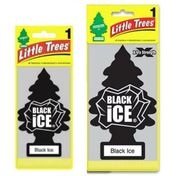 Little Trees リトルツリー エアフレッシュナー 芳香剤 ブラック・アイス X-tra Strength/普通サイズ各１枚