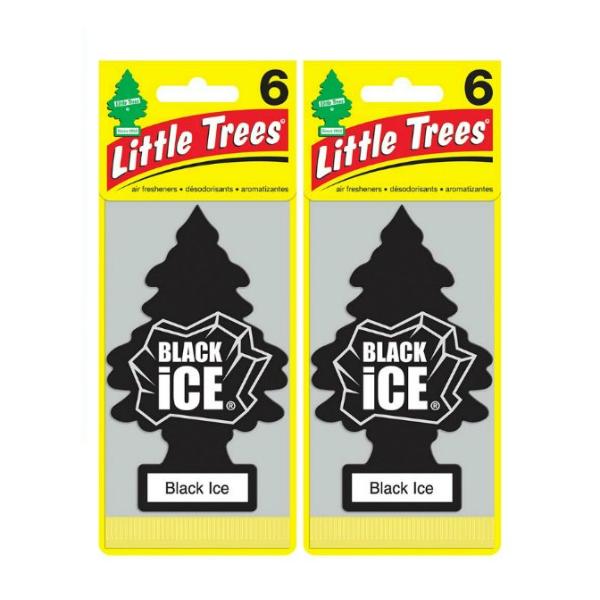 リトルツリー エアフレッシュナー Little Trees ブラックアイス Black Ice USDM 6枚組×2パック（12枚）
