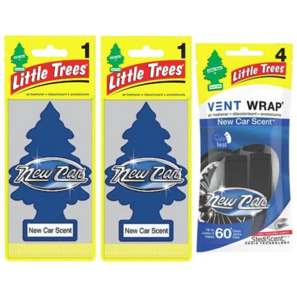 リトルツリー エアフレッシュナー2枚　Vent Wrap ヴェントラップ・New Car ニューカー1個セット