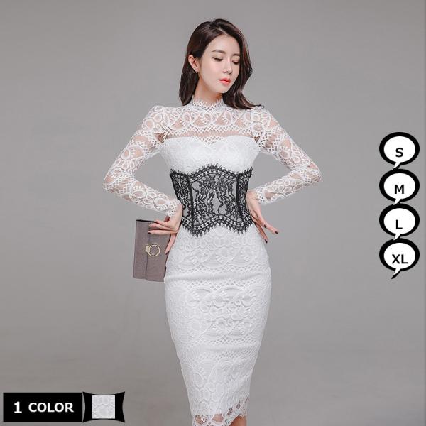 2020春新作 レースワンピース 黒 透け感ありおとなしい タイ | www