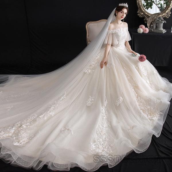即日出荷 ウェディングドレス 結婚式 花嫁ドレス プリンセスドレス トレーンライン スパンコール パーティードレス ブライダル パーティー レディース Sssnetshop Chutn Sssヤフーショップ 通 Lubarol Com