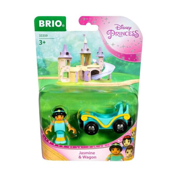 BRIO ー 33359 Disney Princess Jasmine &amp; Wagon | 2 Piece Toy Train for Kids A