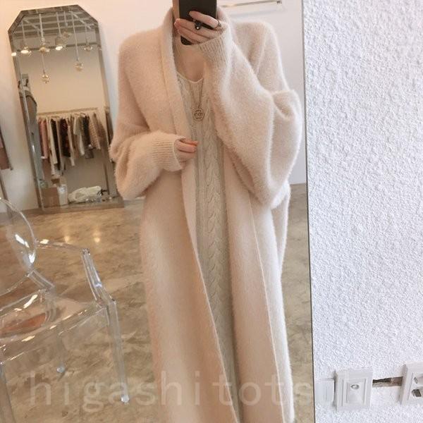 カーディガン モヘヤ レディース ロング モヘア ロングカーディガン セミロング丈 ゆったり 秋冬 ベージュ ピンク 韓国ファッション Joy Jkkxmooy Stカンパニー 通販 Yahoo ショッピング