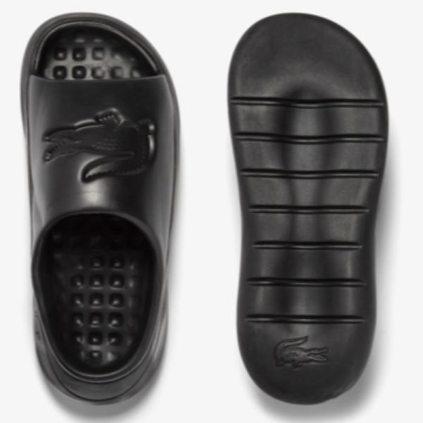 LACOSTE ラコステ サーブスライド3.0 CMA0004 サンダル メンズ シャワーサンダル シャワサン 海 プール ビーチ 夏 リラックス 厚底 ブラック 黒 ワニ