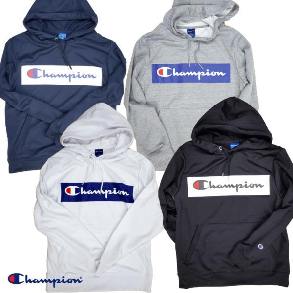 Champion チャンピオン パーカー メンズ スクリプトロゴ Sweat Parka ドライ 吸汗速乾 スポーツ トレーニング ジム