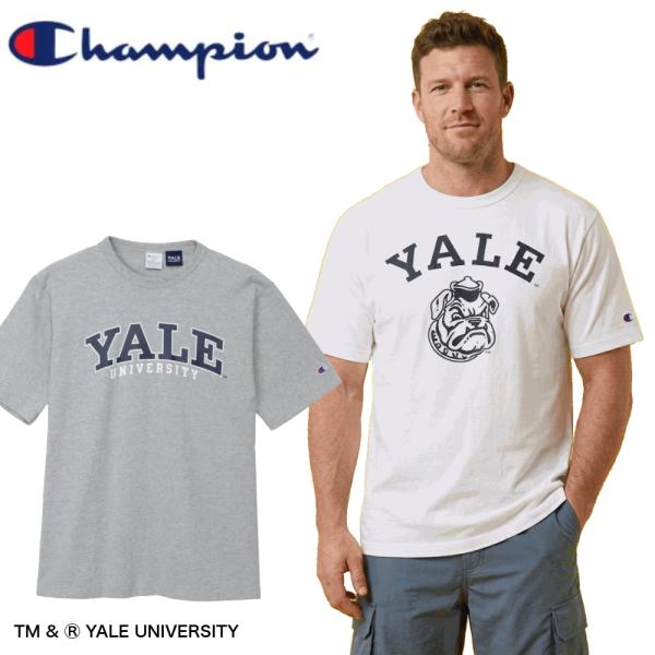 Champion MADE IN USA Tシャツ T1011 ティーテンイレブン C5-D302 YALE イェール 大学 ブルドッグ カレッジ アメリカ製 ティーシャツ ホワイト グレー