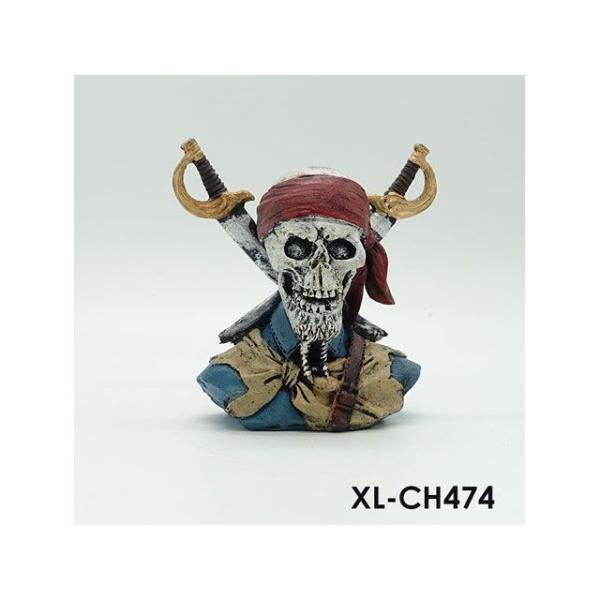 ALFA TEC アクアリウム用品 XL-CH474 ドクロ 骸骨 ガイコツ 剣（小