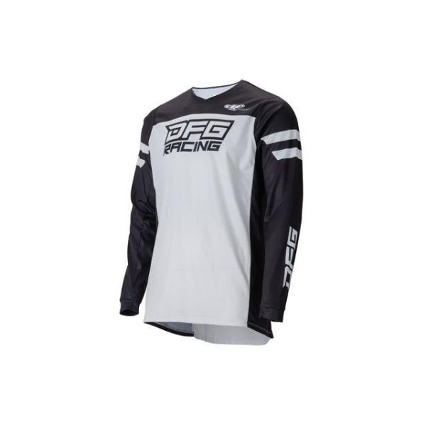 DFGモトクロスウエア DFG モトクロス用品 ソリッド ジャージ（ブラック/ホワイト） サイズ