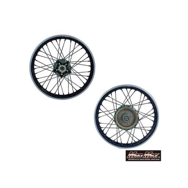 ●メーカー名：マッドマックス / MADMAX●商品名：ホンダ CC110 JA60 クロスカブ用 アルミ製 17インチスポークワイドホイールセット（グリーン）メーカー品番：MR19-CC21-GNJANコード：4582664270280C...