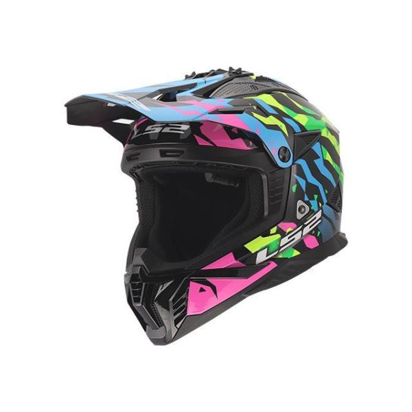 LS2 HELMETS オフロードヘルメット FAST II（ブルーピンクグリーン