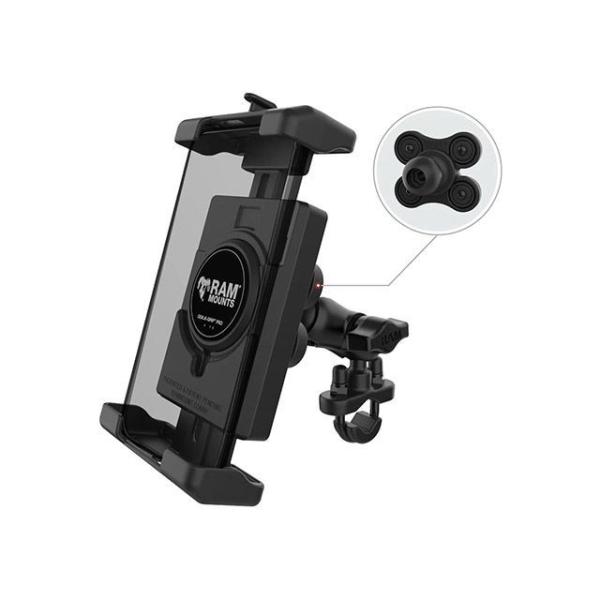 RAM MOUNTS 電子機器類 クイックグリッププロ クレイドルホルダー（L）＆U字クランプベースセット（ショートアーム）φ12.7-31.75m…