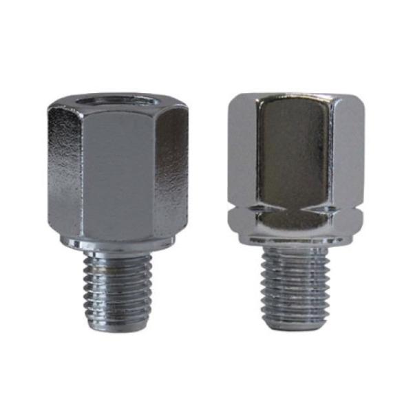 ●メーカー名：タナックス / TANAX●商品名：逆ネジアダプター（10mm→10mm逆ネジ）●カラー：クロームメッキメーカー品番：HM-10JANコード：4510819200042汎用 10mm→10mm逆ネジヤマハ車は右ハンドル側のバッ...