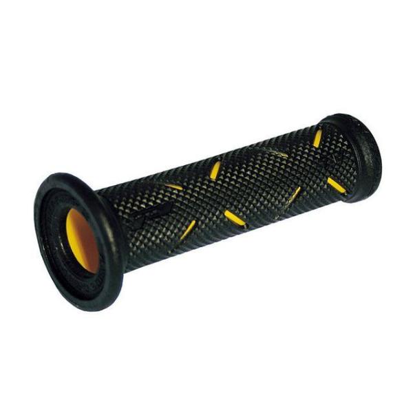 他サイト： PROGRIP 汎用 グリップ関連パーツ 717タイプ スーパーバイクグリップ エンド貫通（耐震ゲル） カラー ブラック/イエロー プログリップの商品画像