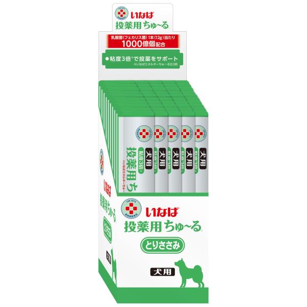 他サイト： いなば 犬用おやつ 投薬用ちゅ〜る 乳酸菌1,000億個 犬用おやつ とりささみ味 12の商品画像