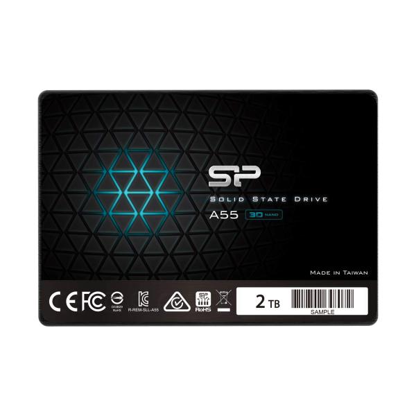 シリコンパワー SSD 2TB 内蔵ssd 3D NAND採用 SATA3 6Gbps 2.5インチ 7mm SATA III sata A55 4テラ 4T 高速 大容量 耐久性 ノートpc 内蔵型ssd SP002TBSS3A55S25