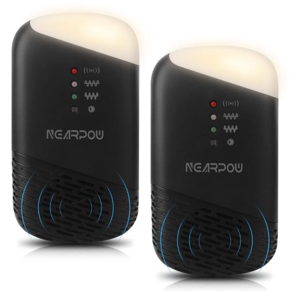 NEARPOW ネズミ 駆除 超音波 ネズミ撃退器 2個セット 電磁波＋4種類超音波 業界