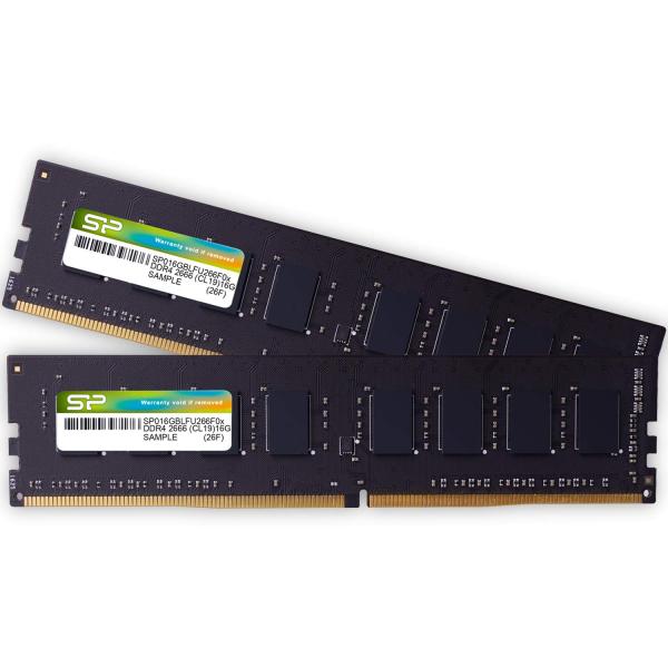 シリコンパワー DDR4 32GB(16GB×2) デスクトップ用 PCメモリ DDR4-3200 メモリ 3200MHz(PC4-25600)288ピン CL22 1.2V RAM SP032GBLFU320F22