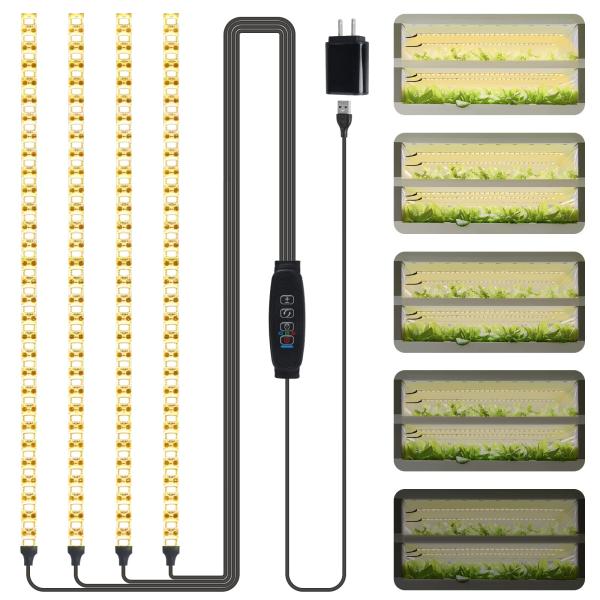 植物育成LEDライト 4個セット Deaunbr 植物育成ライト LED育成ライト 1セット4本 暖色系 120個LED