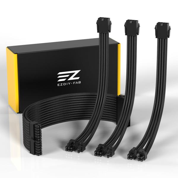 他サイト： EZDIY-FAB PC用スリーブケーブル GPU/CPU用PC電源 ATX 3.0/3.1規格に準拠 電源専の商品画像