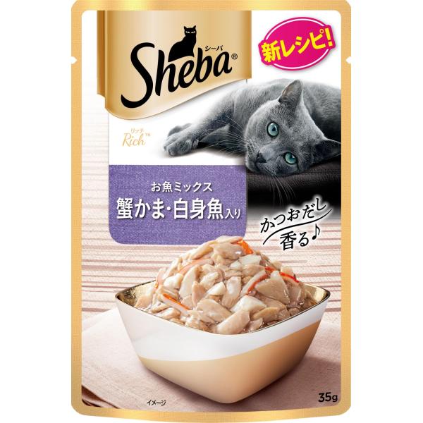 他サイト： シーバ (Sheba) キャットフード リッチ ごちそうフレーク 贅沢お魚ミックス 蟹かの商品画像