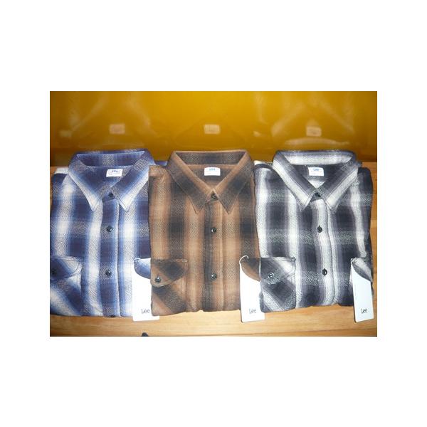 Ｌｅｅリー LM8547-142 -168  -175 NEL WORK SHIRTS ネル ワーク シャツ オンブレチェック シャツ 長袖 リラックス ブラウス メンズ ユニセックス