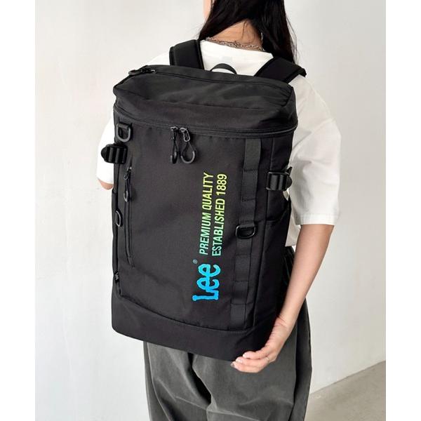 Ｌｅｅリー QFUN60-1010 -1011 -1012 撥水加工 BOX型 リュック 25L バッグ リュックサック バックパック PC収納 ブラック 通勤 通学 大容量 多収納 ジム 0421569