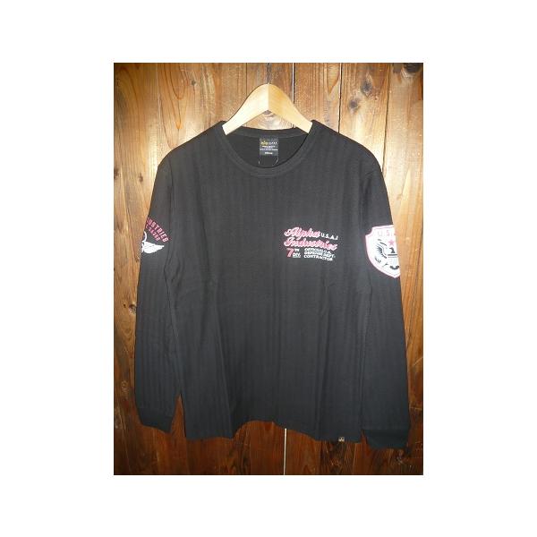ＡＬＰＨＡアルファ TC1591-001 L/S HERRINGBONE PRINT-T 7TH DIV. BLACK 長袖 ヘリンボーン プリント Tシャツ ミリタリー 左胸 両袖 バッグプリント レギュラー