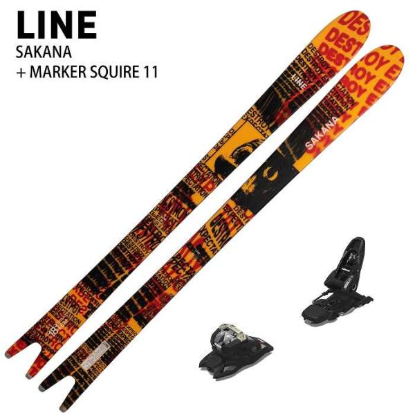 LINE Sakana 25-26スキー板 マーカーグリフォン　ビンディング付き 特典付][スキー2点セット]ライン スキー板 2027 LINE SAKANA + MARKER