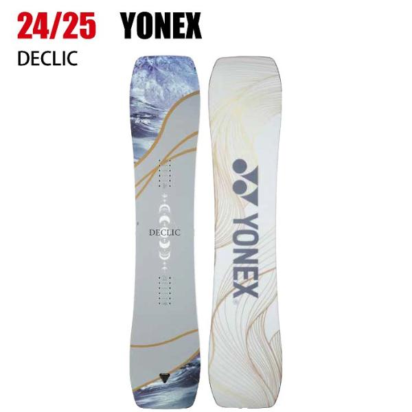 [商品名] 2024/2025 YONEX DECLIC[サイズ] 135/138/141/144[カテゴリ] フリースタイル/グラトリ/ラントリ/パーク女性の脚力で楽に遊べる乗せ系グラトリボードの定番。軽量でソフト、ノーズ、テールのねばり...