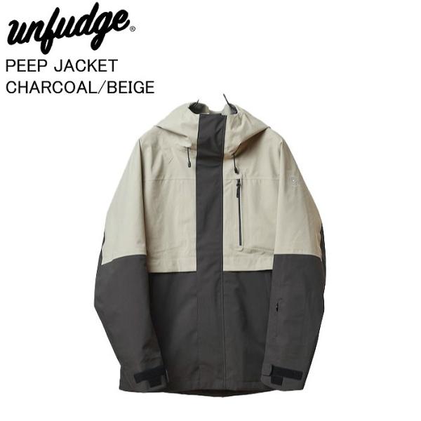 UNFUDGE アンファッジ PEEP JACKET ピープジャケット CHARCOAL/BEIGE スノーボードウェア ジャケット ユニセックス 25-26モデルST