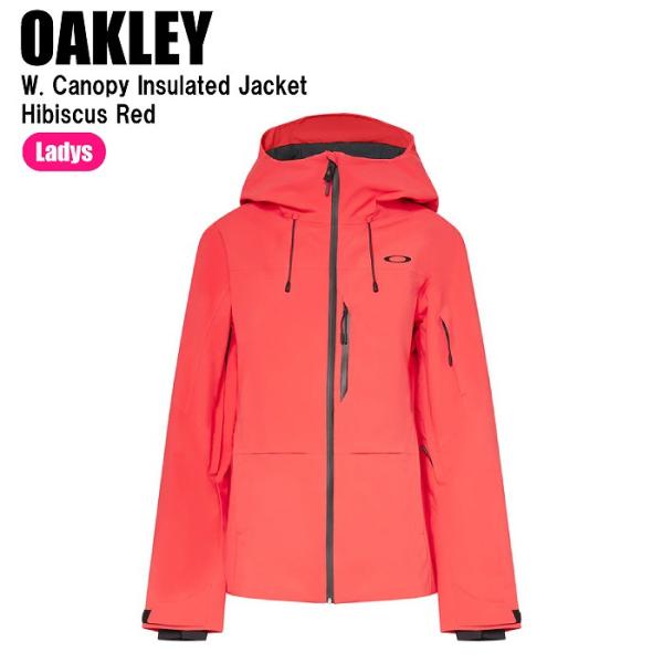 【美品】OAKLEY フード付きレッドスノーボードジャケット OAKLEY オークリー FOA500824 W. CANOPY INSULATED JACKET HIBISCUS