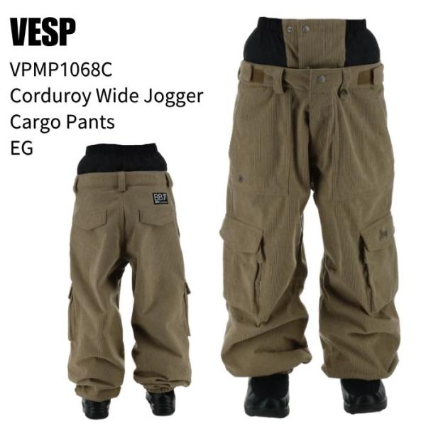 VESP べスプ VPMP1068C Corduroy Wide Jogger Cargo Pants ワイド ジョガー コーデュロイ スノボ ウェア パンツ EG メンズ 26-27ST
